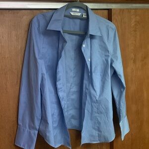 Blue Collared Shirt Buttons